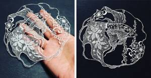 Художница с помощью скальпеля создает работы из бумаги