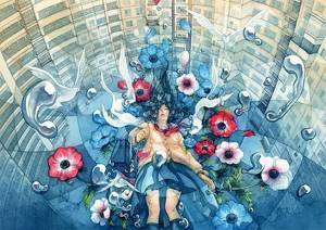 Алиса в японской Стране чудес в акварелях Таупе Суюка