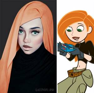 Девушка использует хиджаб для превращения себя в персонажей из поп-культуры