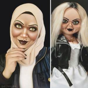 Девушка использует хиджаб для превращения себя в персонажей из поп-культуры