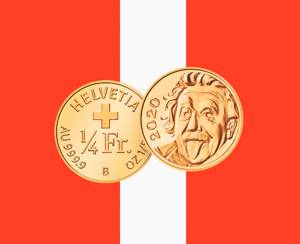 В Швейцарии создали самую маленькую монету в мире с изображением Эйнштейна